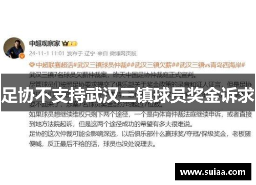 足协不支持武汉三镇球员奖金诉求